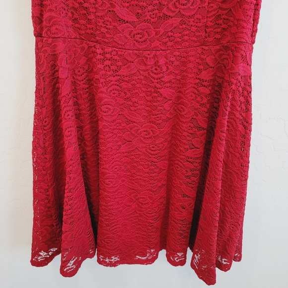 💕 City Triangles Sleeveless Red Lace Overlay Dress Women's Plus Size XXL - Picture 9 of 11